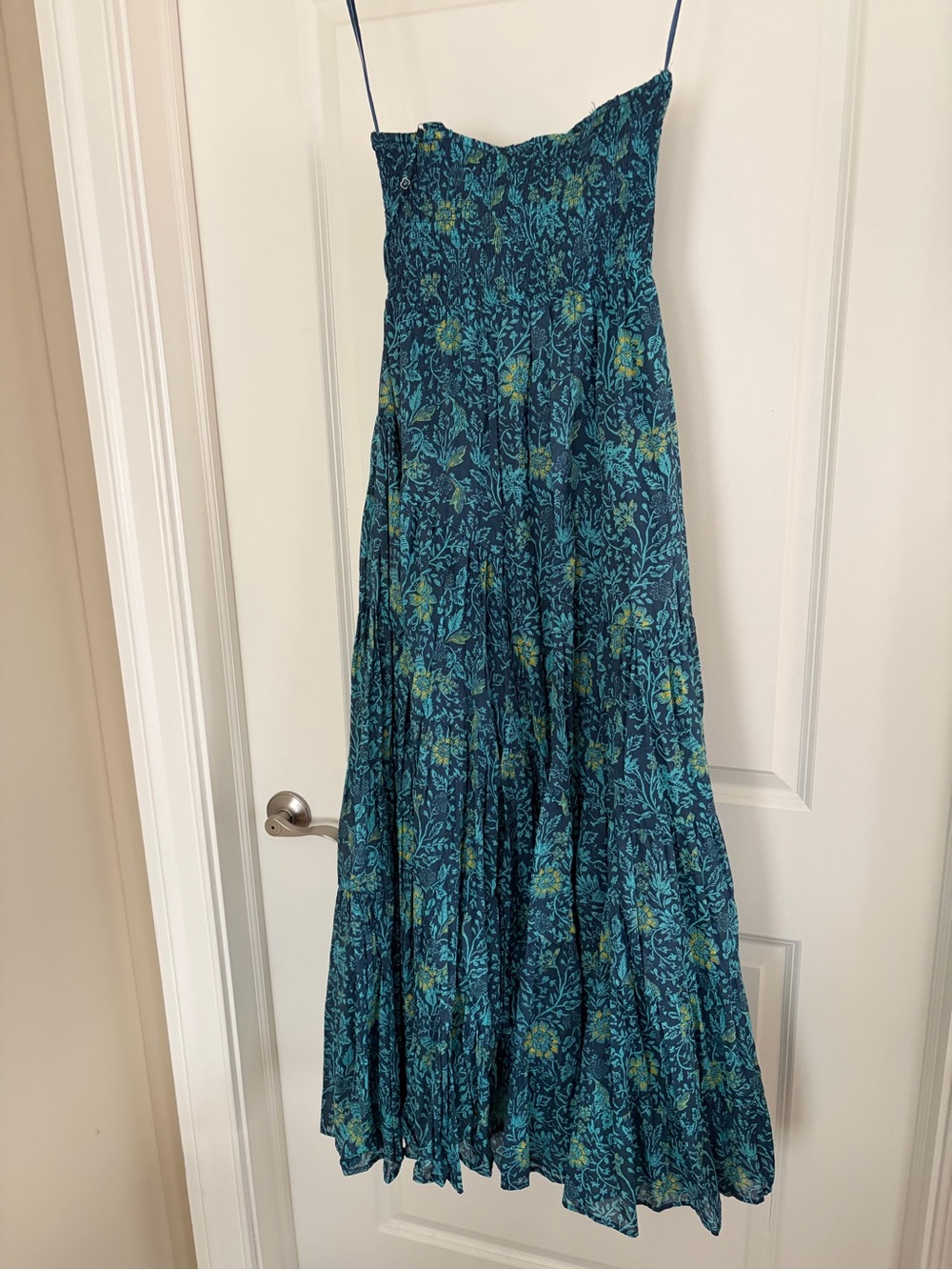 BNWT Free People Teal & Green Floral Strap Maxi Dress - Picture 5 of 8